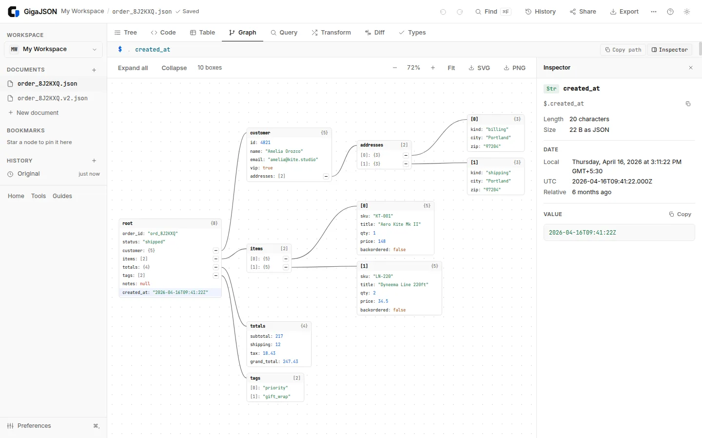 GigaJSON: Graph